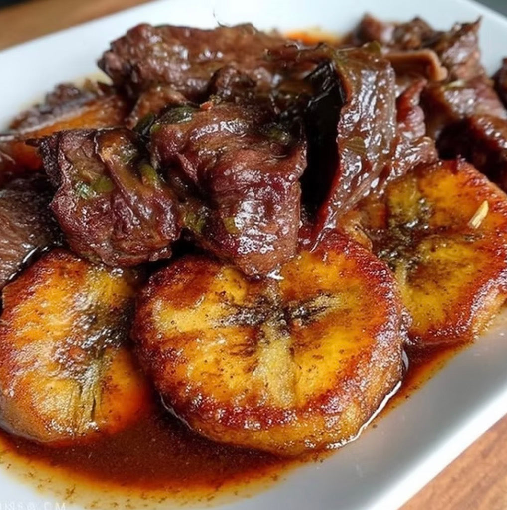 Plantain with Goat Meat